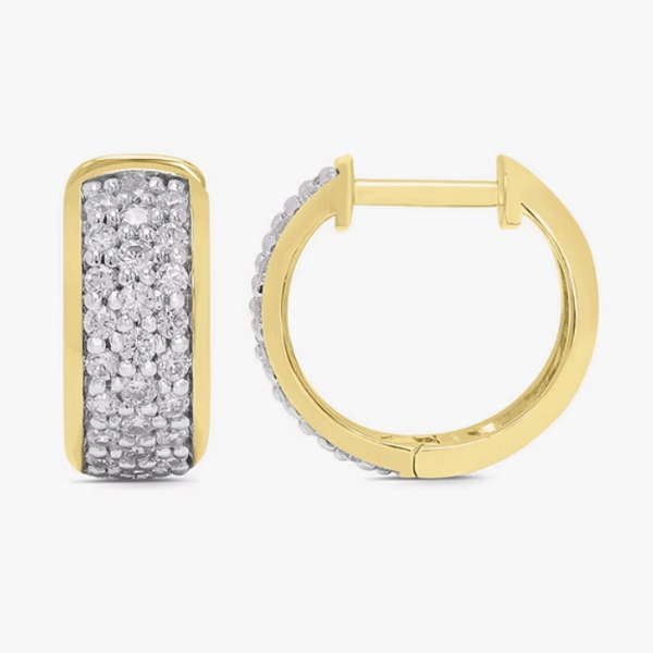 Diamond-gold-hoop-earrings
